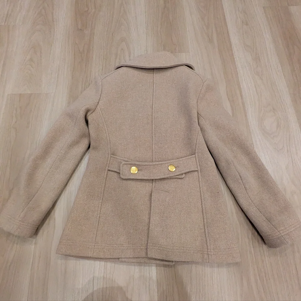 J Crew Wool Blend Tan Peacoat Size 4 - Picture 8 of 9